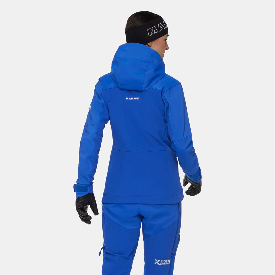 jaqueta com capuz eiger nordwand pro so feminina azul eiger