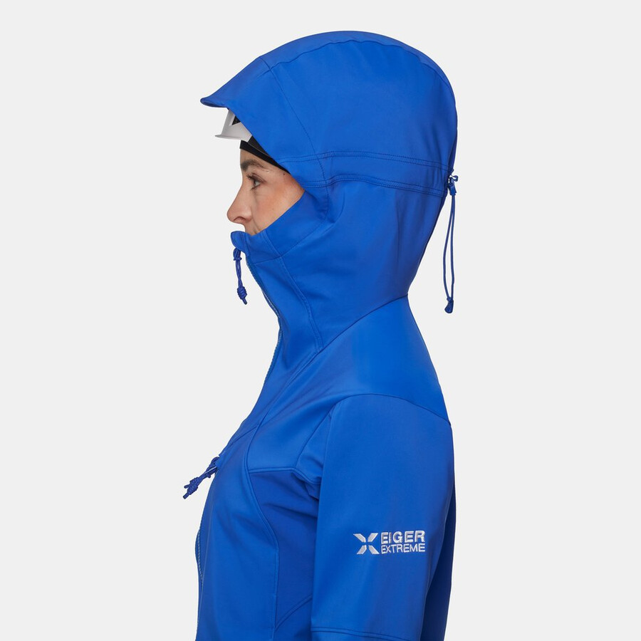 jaqueta com capuz eiger nordwand pro so feminina azul eiger