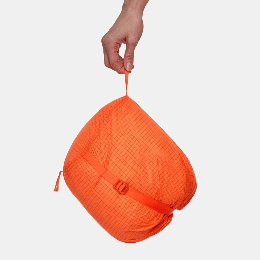 jaqueta com capuz eiger nordwand advanced down in feminina cor laranja eigerazul eiger