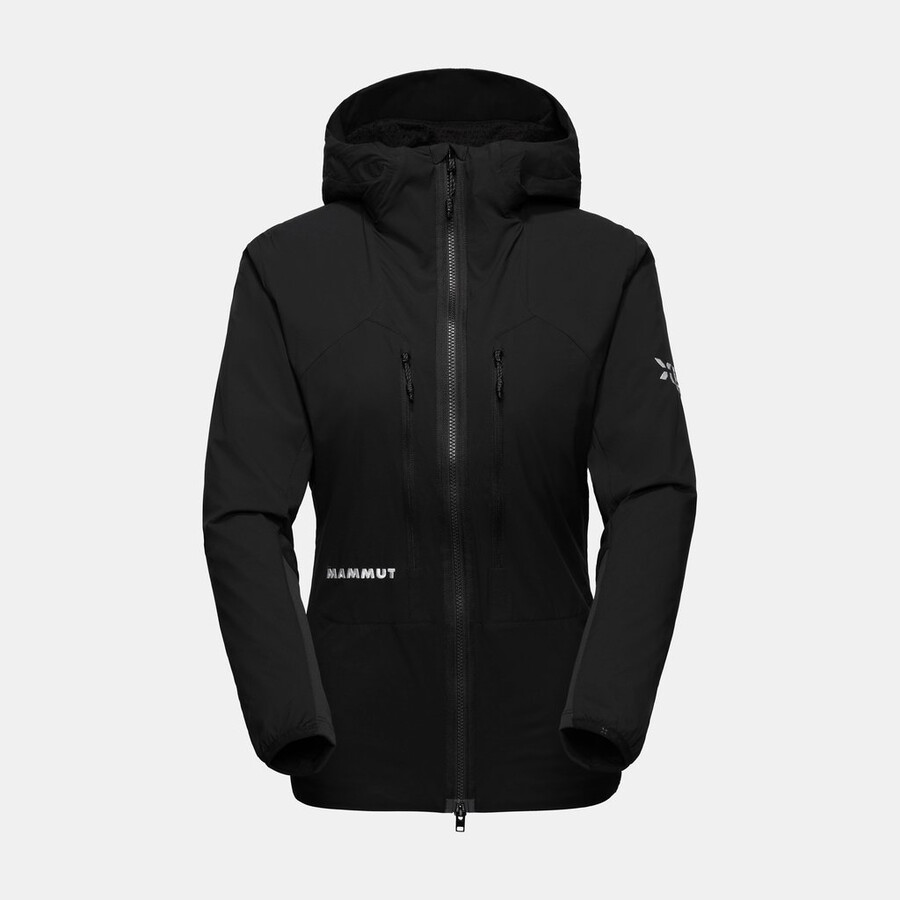 jaqueta com capuz eiger nordwand in flex air feminina preta