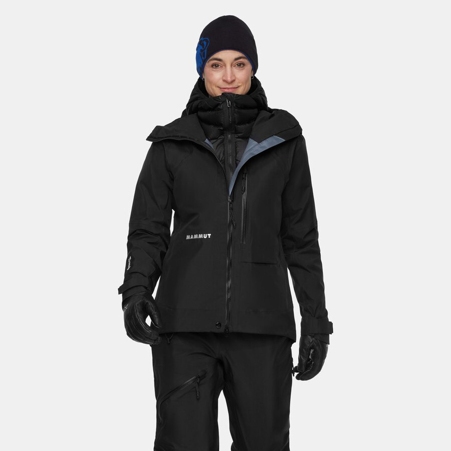 jaqueta com capuz eiger nordwand light down in feminina preta