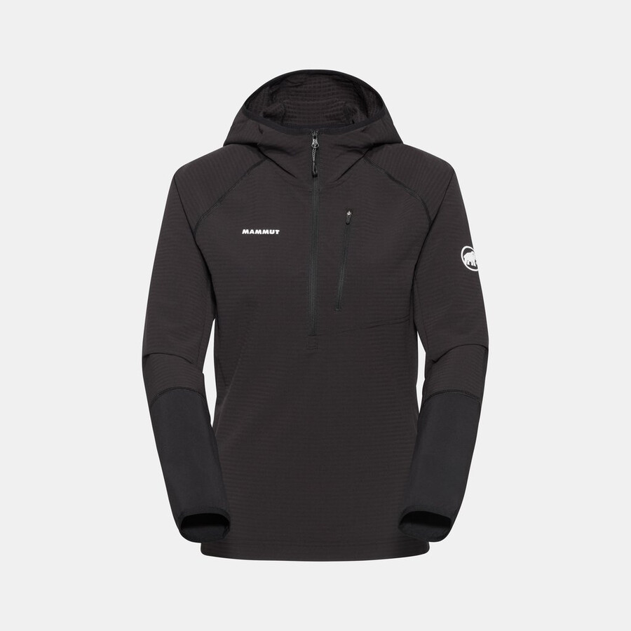 casaco com capuz e meio zíper madris light ml feminino lavanda-preto