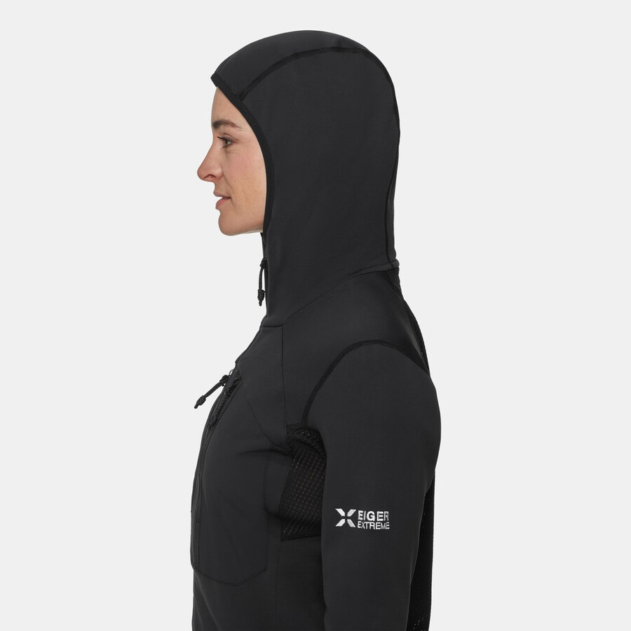 jaqueta com capuz eiger nordwand advanced ml feminina preta