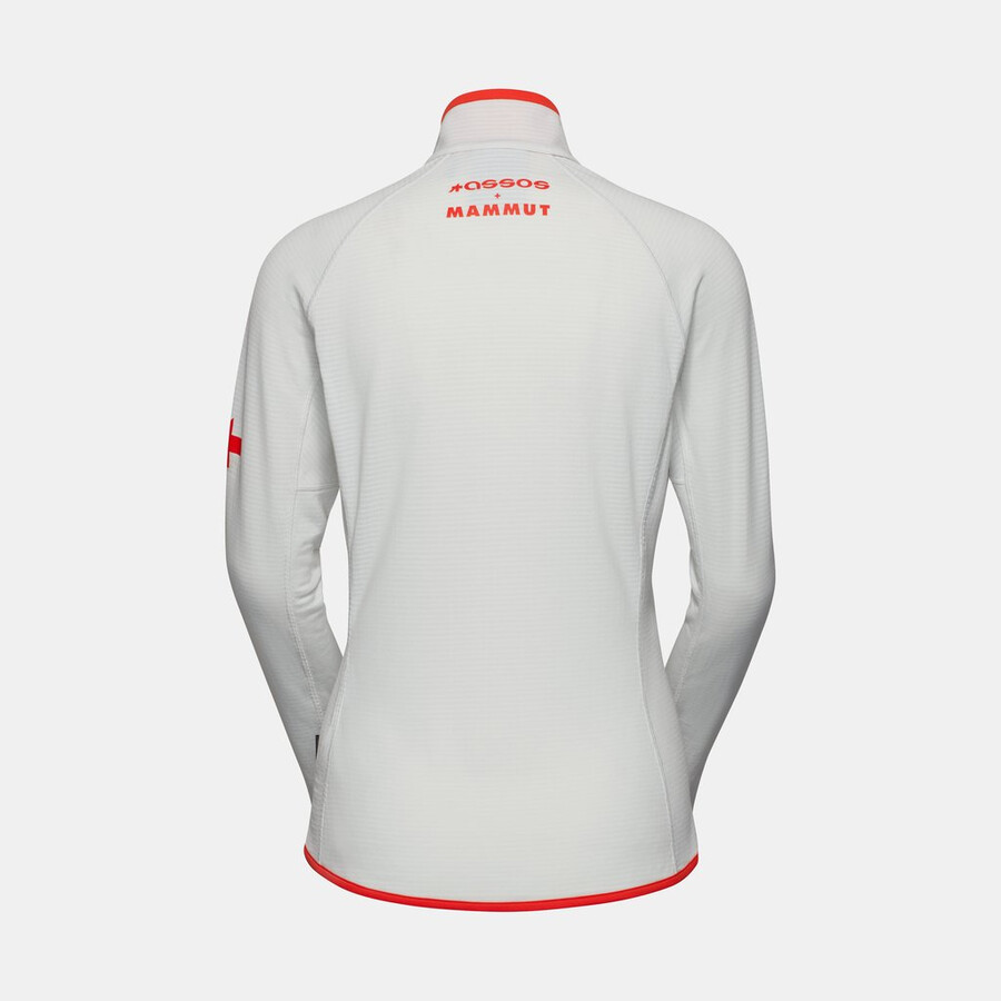 jaqueta feminina assos x mammut aenergy light ml branca e vermelha