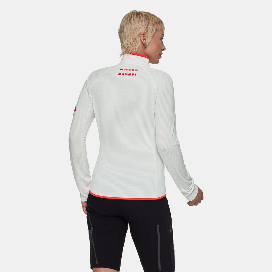 jaqueta feminina assos x mammut aenergy light ml branca e vermelha