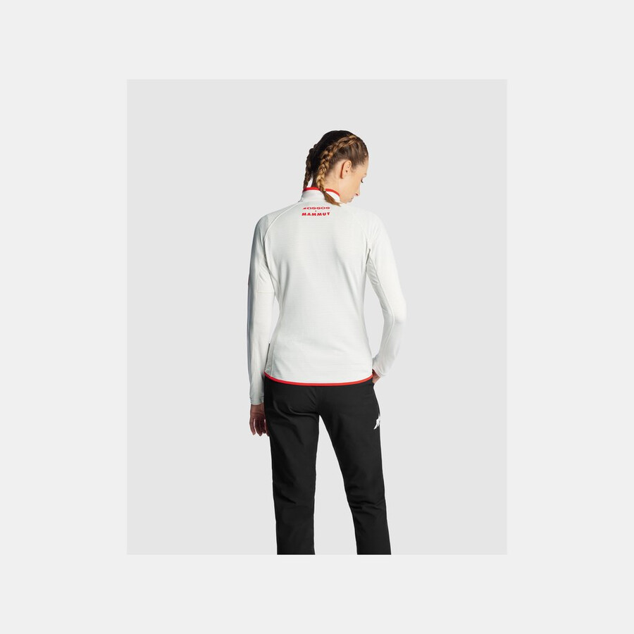 jaqueta feminina assos x mammut aenergy light ml branca e vermelha