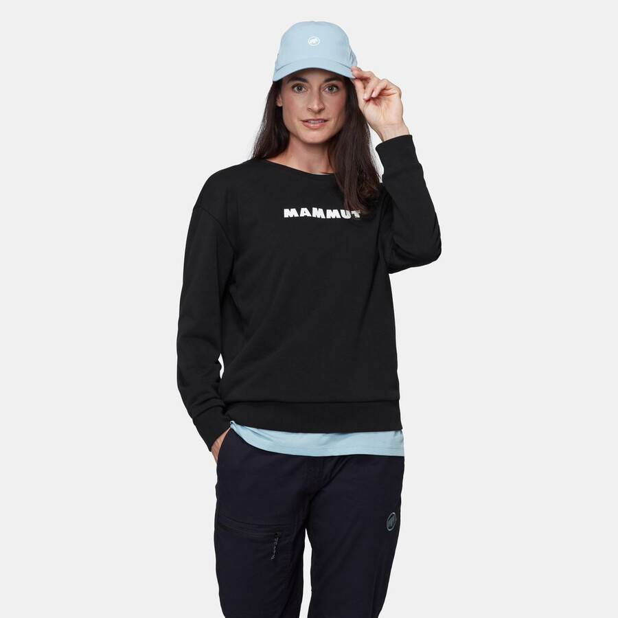 camiseta feminina mammut core ml com gola redonda e logo preto.