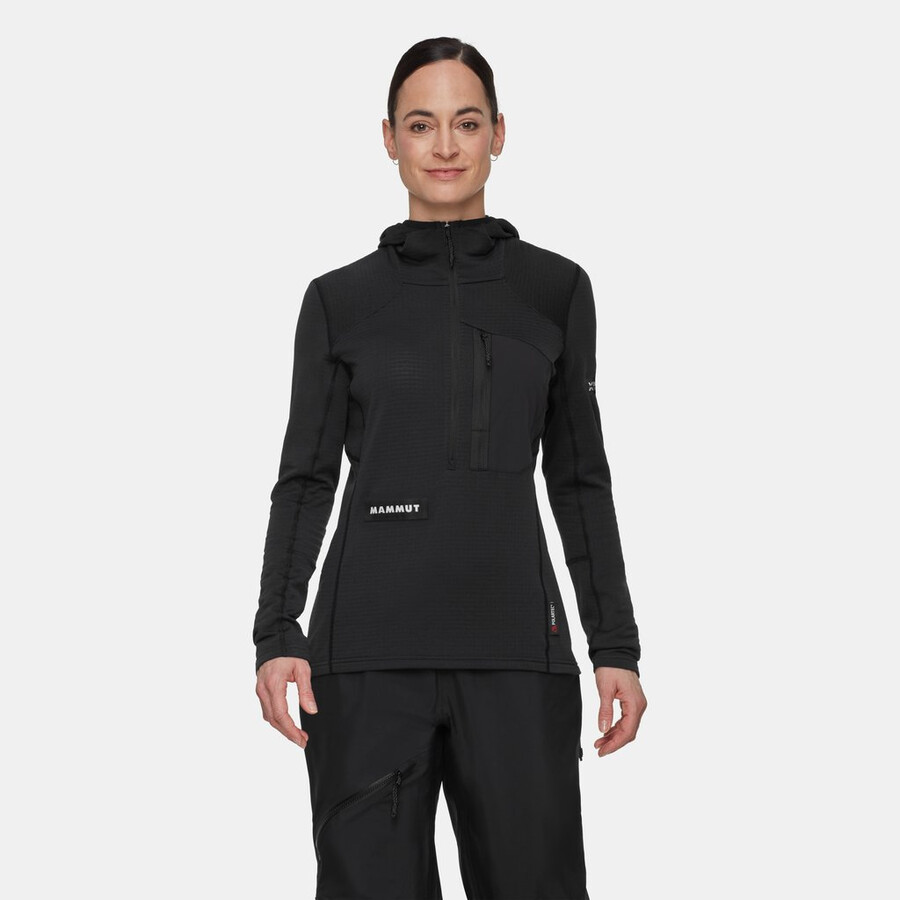 moletom com capuz e meio zíper eiger nordwand advanced fl feminino preto