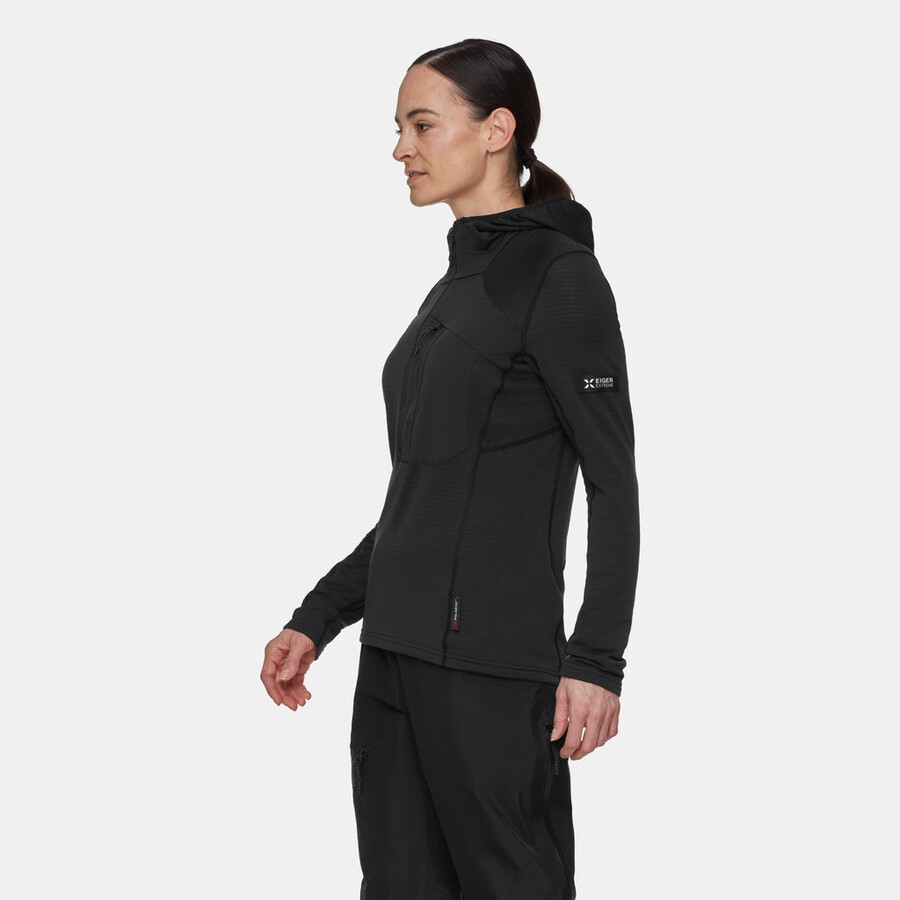 moletom com capuz e meio zíper eiger nordwand advanced fl feminino preto