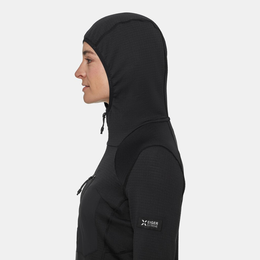 moletom com capuz e meio zíper eiger nordwand advanced fl feminino preto