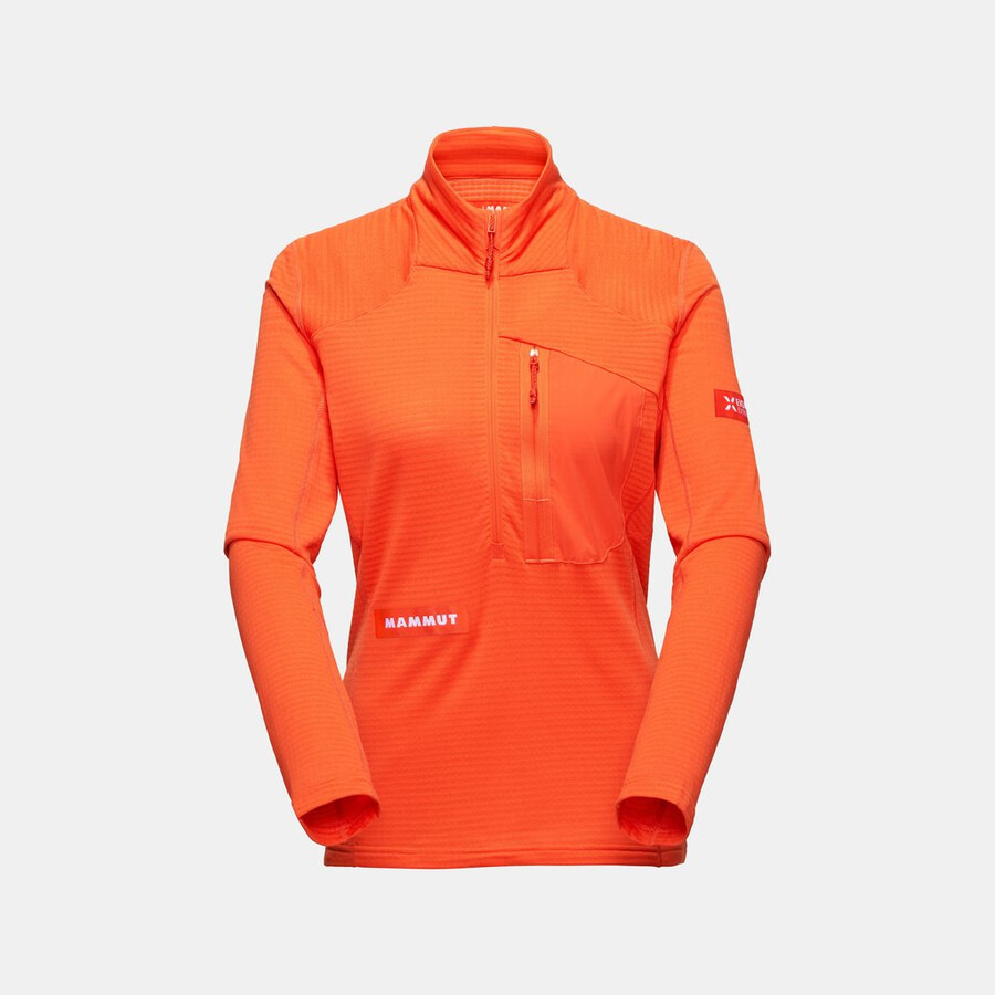 puxador de meio zíper eiger nordwand advanced fl feminino laranja eiger