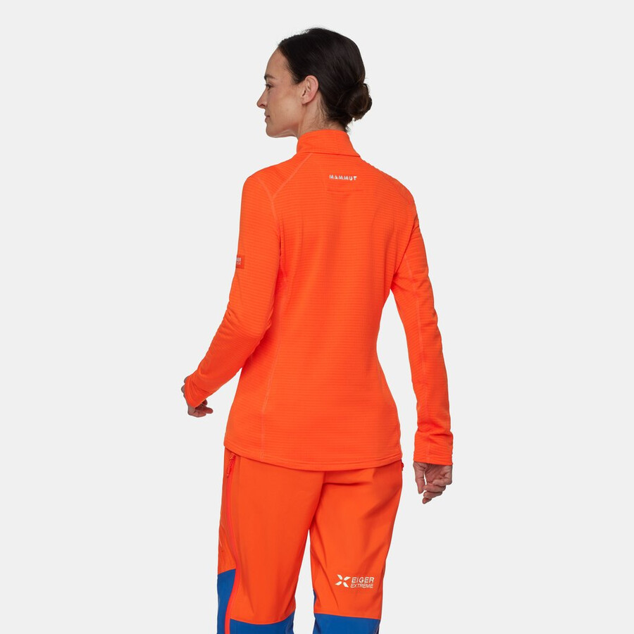 puxador de meio zíper eiger nordwand advanced fl feminino laranja eiger