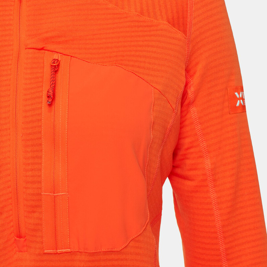 puxador de meio zíper eiger nordwand advanced fl feminino laranja eiger
