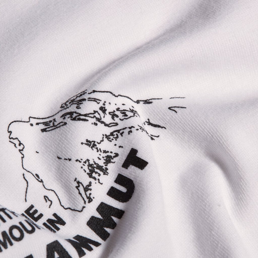 camiseta feminina de manga comprida mountain azul branca.