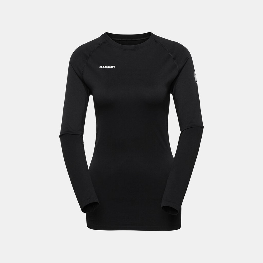 camiseta feminina de manga comprida all-mountain seamless bl preta tamanho médio.