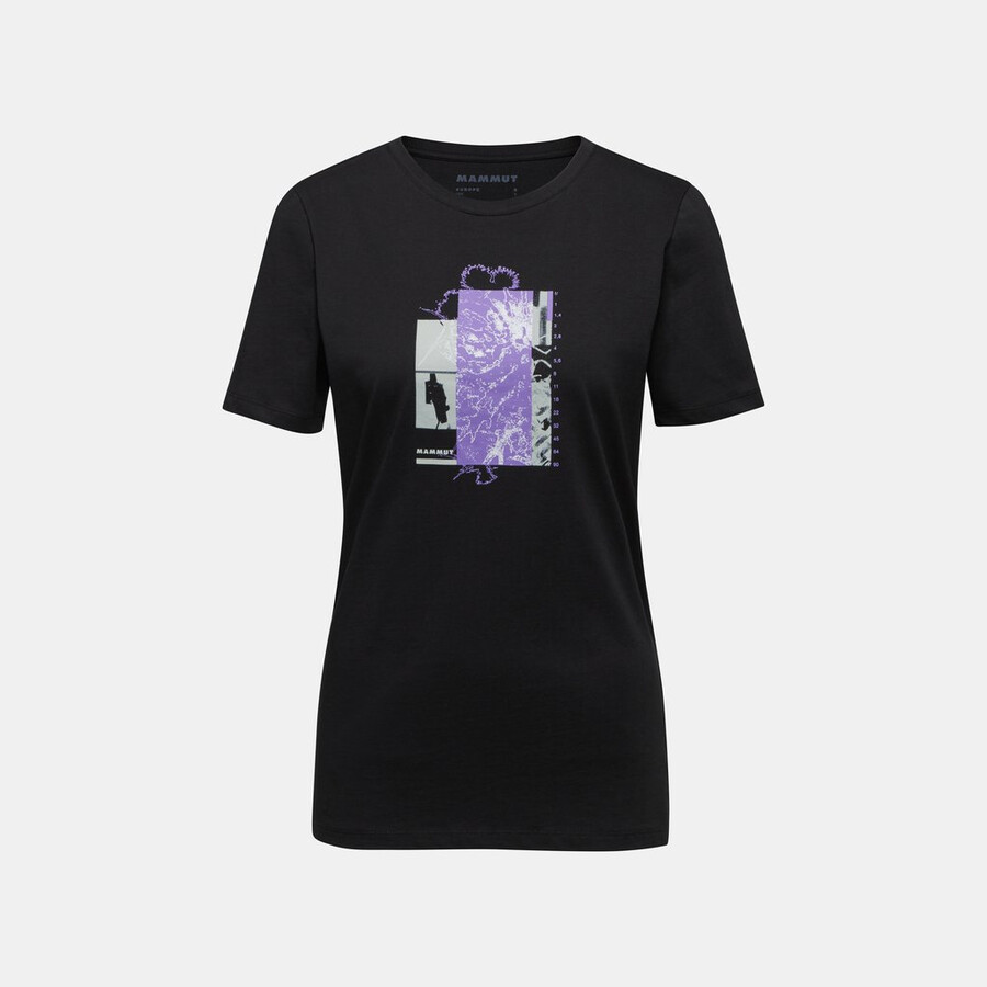 camiseta feminina mammut core com estampa floral alpina preta.