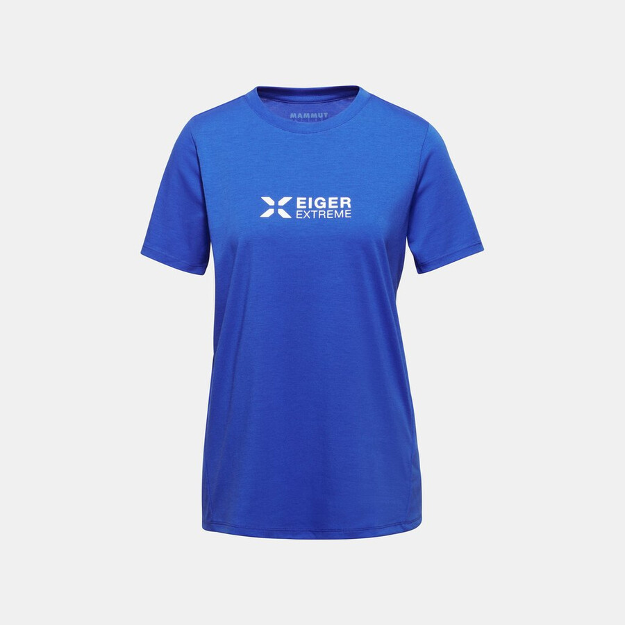 camiseta feminina com o logotipo do eiger azul eiger