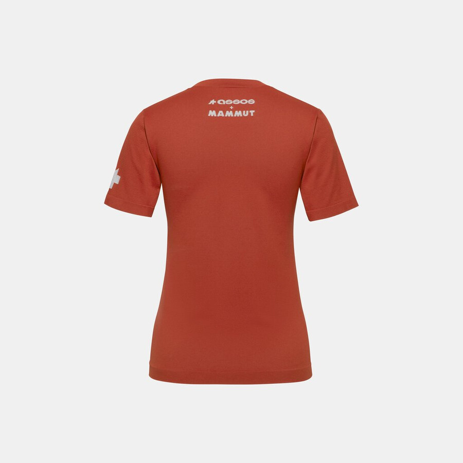 camiseta feminina assos x mammut tactica tech cor ferrugem cor t5.