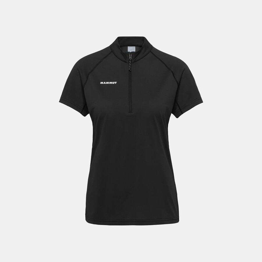 camiseta feminina preta com meio zíper duncan fl
