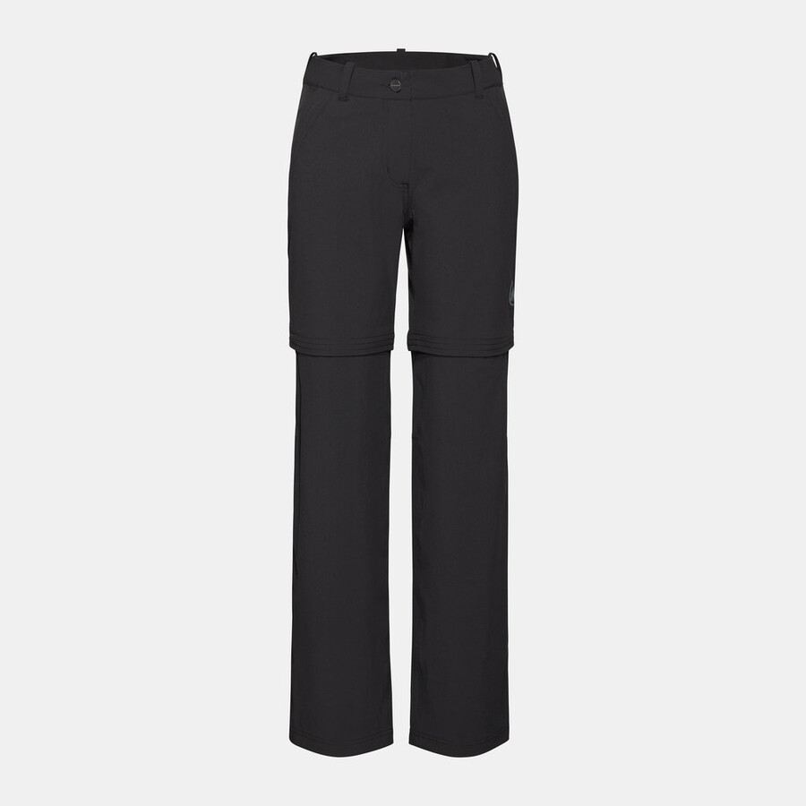 calça de caminhada feminina com zíper frontal em v na cor prata sálvia