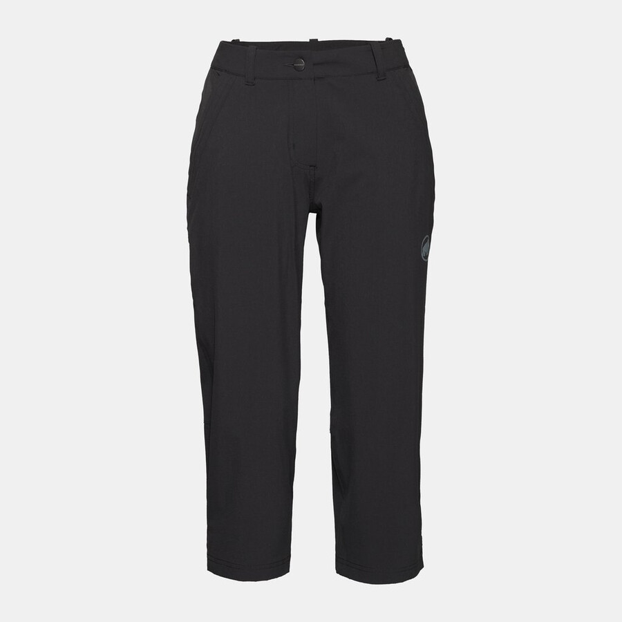 calça capri feminina preta para caminhadas com decote em v