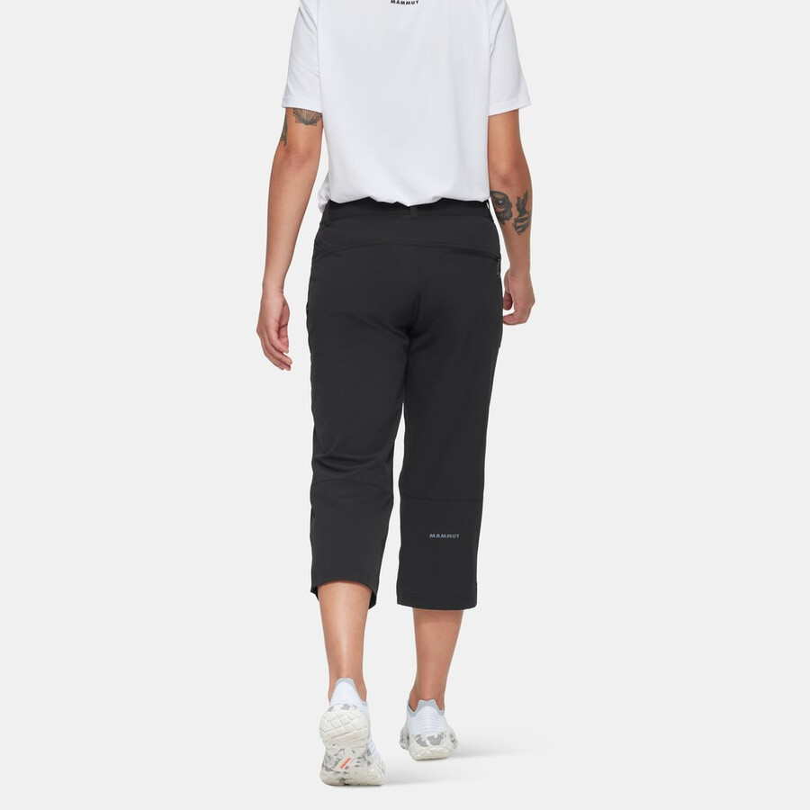 calça capri feminina preta para caminhadas com decote em v