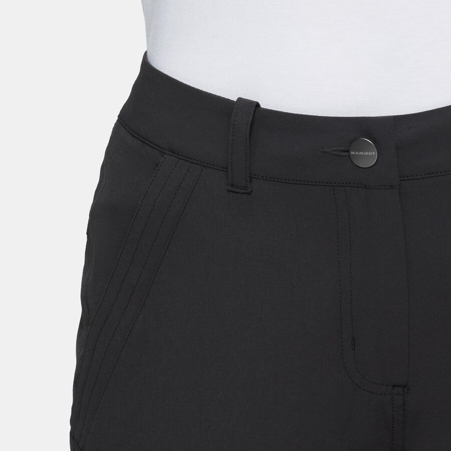 calça capri feminina preta para caminhadas com decote em v