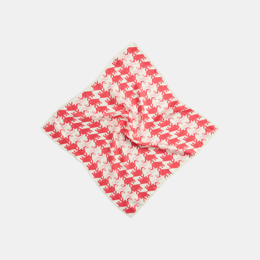 lenço de seda mammut x cabourn direttissima branco pedra-vermelho mammut