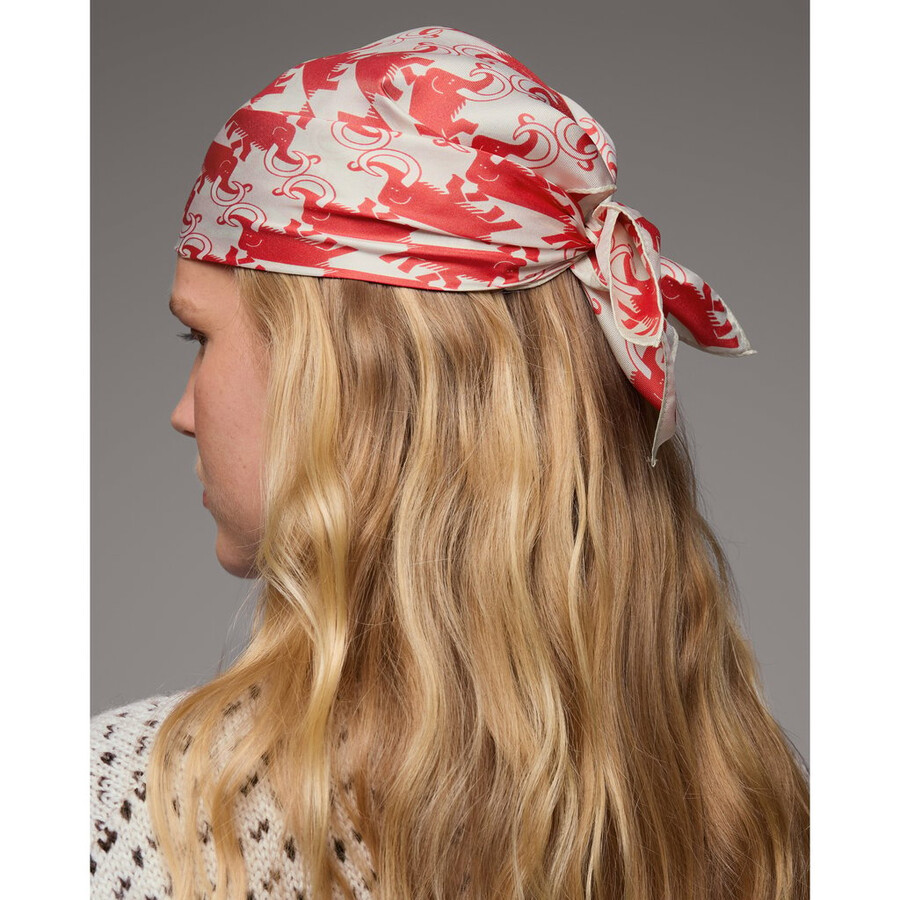 lenço de seda mammut x cabourn direttissima branco pedra-vermelho mammut