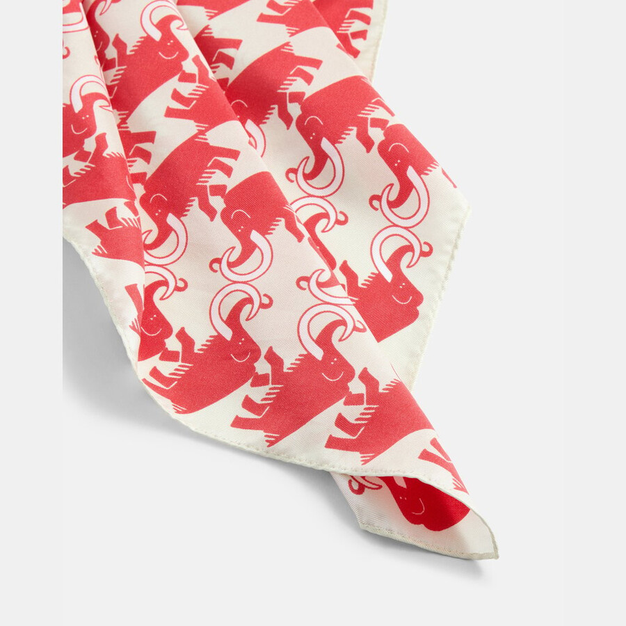 lenço de seda mammut x cabourn direttissima branco pedra-vermelho mammut