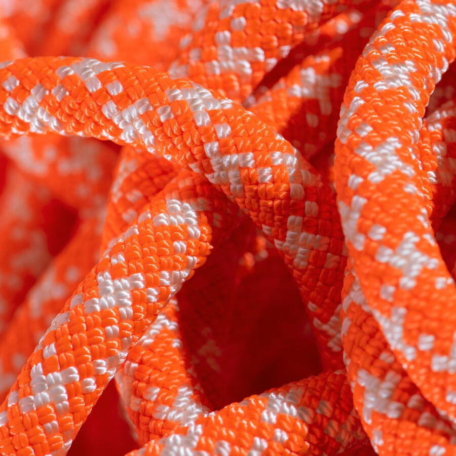 corda crag classic 9.5 de 60m laranja vibrante e branca.