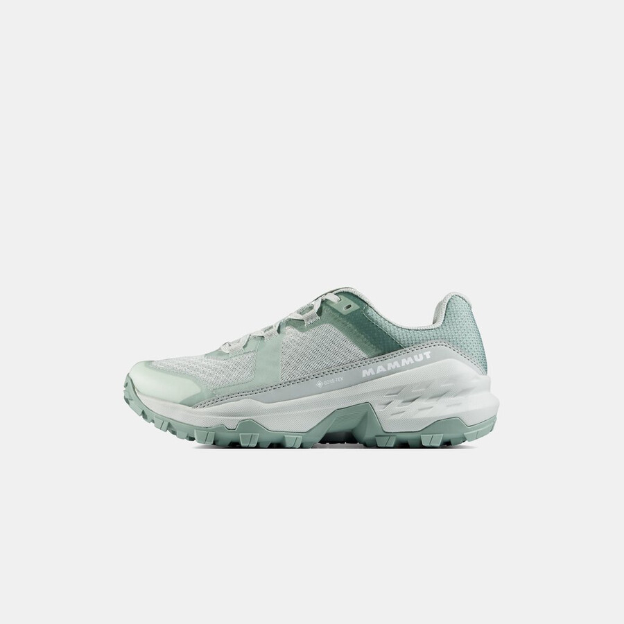girun ii low gtx feminino prata sálvia-branco